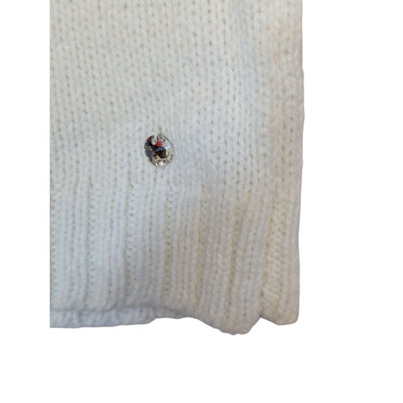 Victorias Secret Ivory Knit Infinity Scarf W/ Rhinestones One Size - Picture 2 of 5
